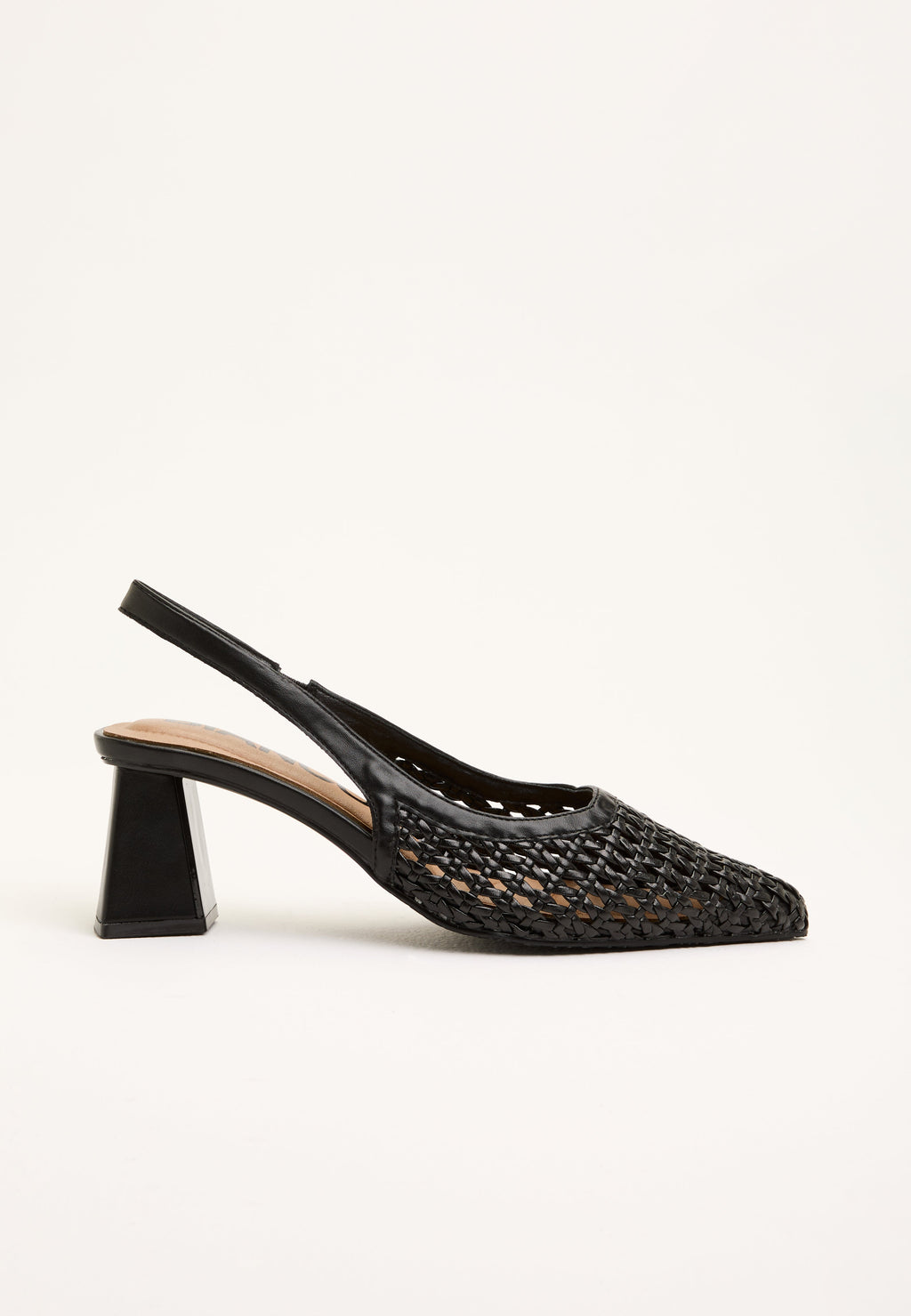 Slingback Pumps med Spids Tå og Flettedetalje