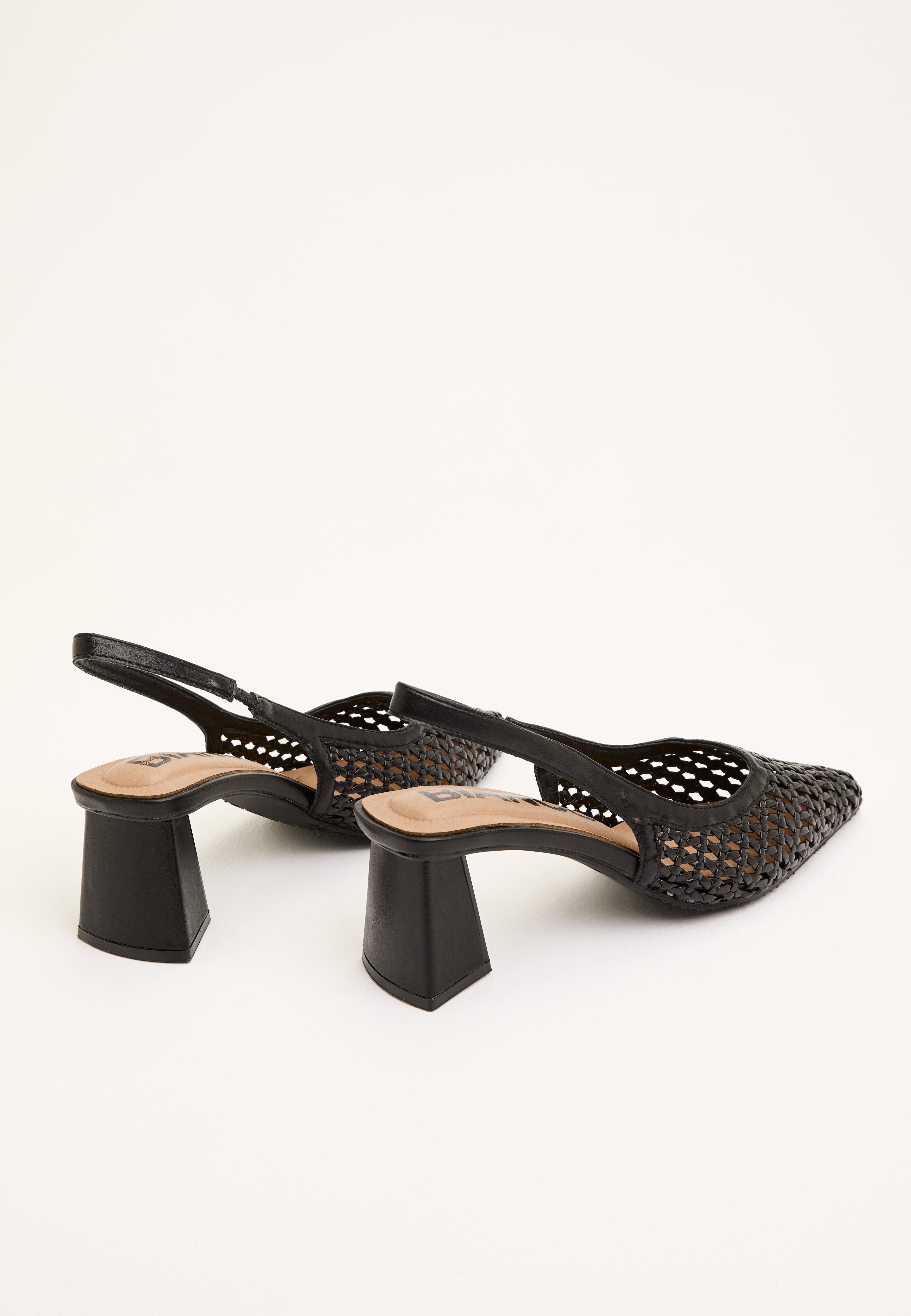 Slingback Pumps med Spids Tå og Flettedetalje