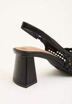 Slingback Pumps med Spids Tå og Flettedetalje