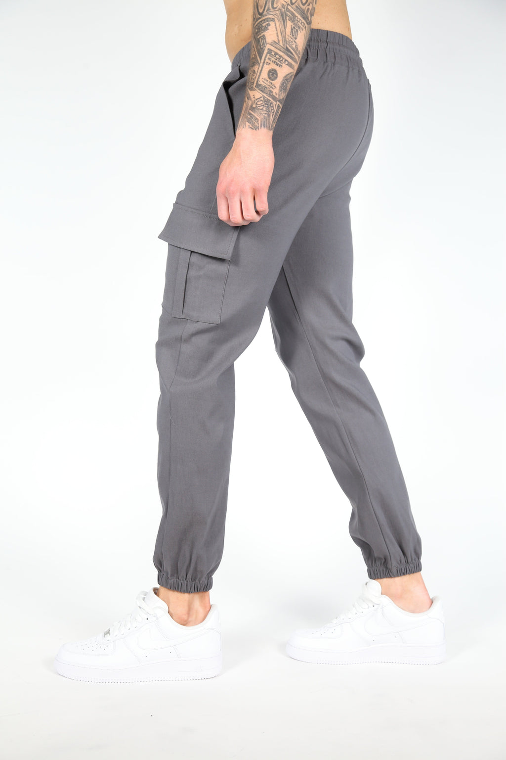 Valenci Cargo Bukser med Slim Fit og Stretch Komfort Grät