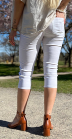 Capri Bukser med Bred Elastik og Blød Stretch Kvalitet
