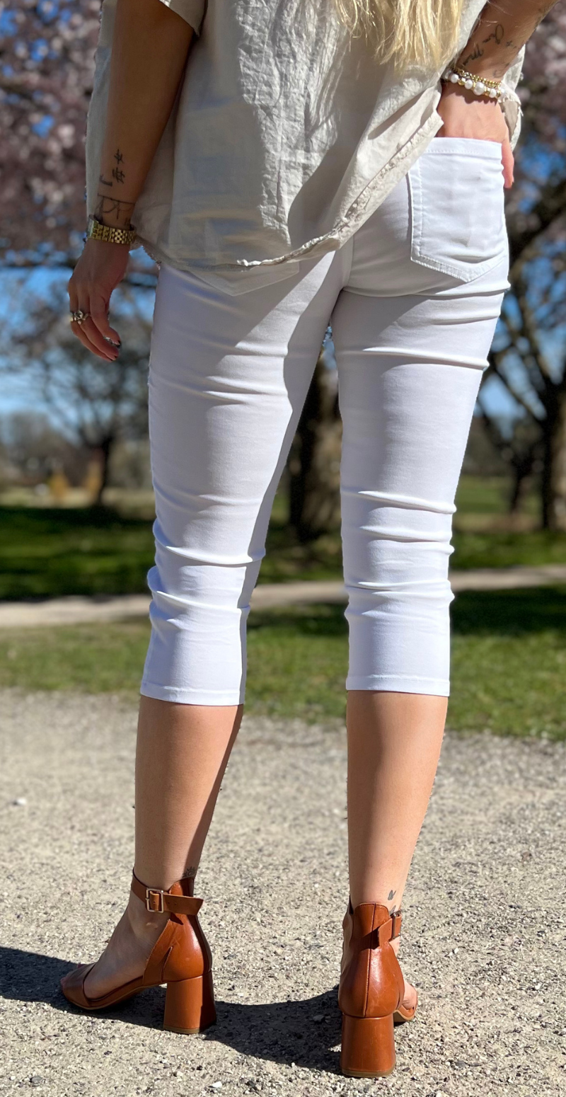 Capri Bukser med Bred Elastik og Blød Stretch Kvalitet